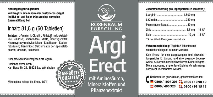 Argi Erect Argi Erect, Etikett